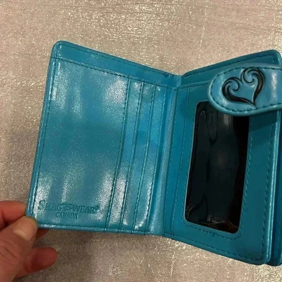 ❤️2/$30❤️Shagwear Dance Inspirational Pattern  Zipper Wallet Blue Faux Leather - Picture 6 of 7